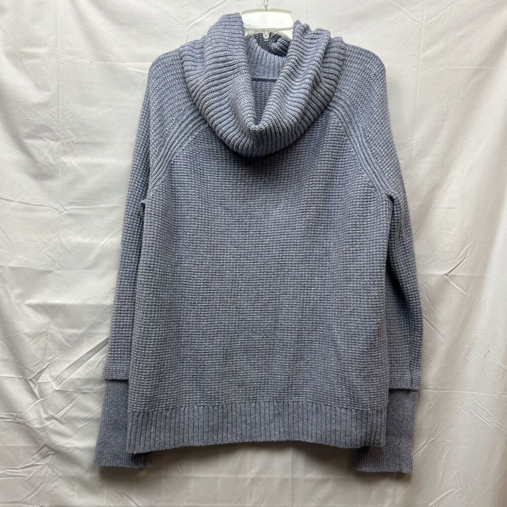 Market & Spruce Stitch Fix Sharon Cowl Neck Waffle Knit Sweater Cuffs Blue L
